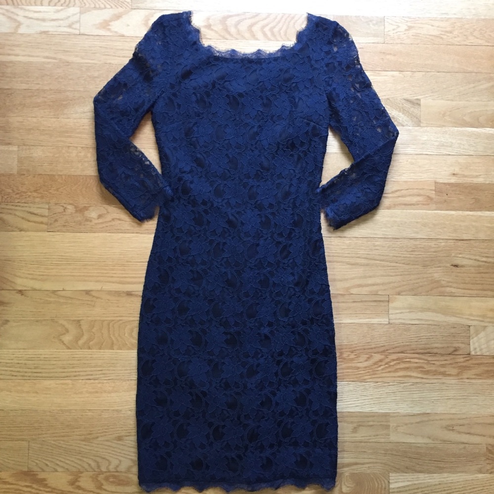 Joseph Ribkoff navy blue lace dress